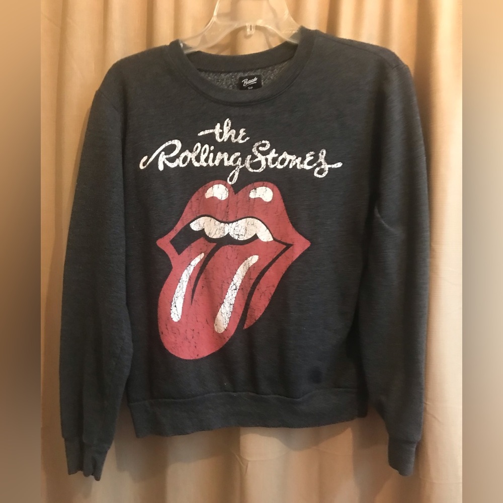 Bravado S Rolling Stones mouth Hot Lips & tongue sweatshirt gray long sleeve